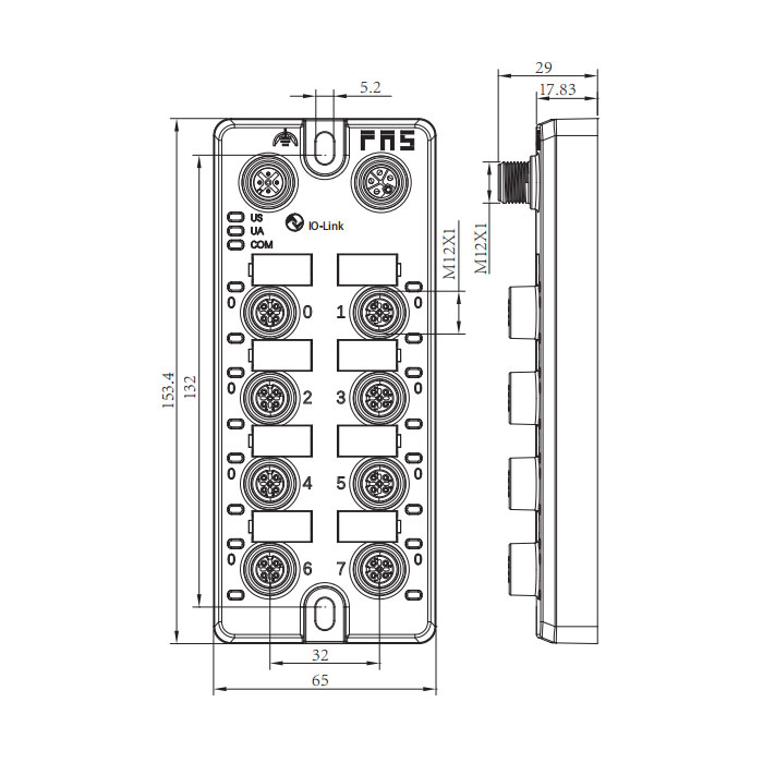 M12接口、IO-Link Hub、PNP、16DI/DO 可配置、可擴展模塊、00BG11