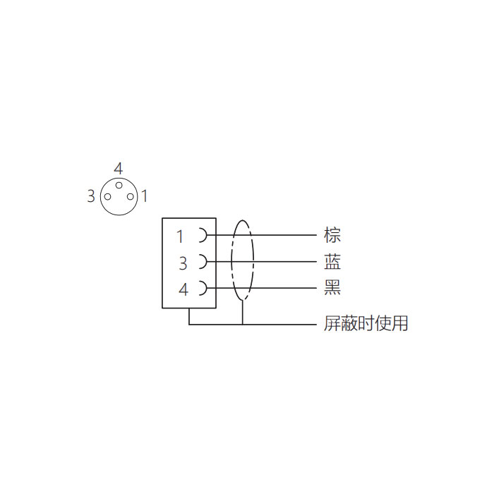 M8 3Pin、母頭直型、法蘭插座、板后安裝、63SA01-XXX