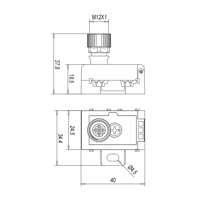 AS-i splitter、M12 5Pin  female、Insulation displacement connection/M12、912909 