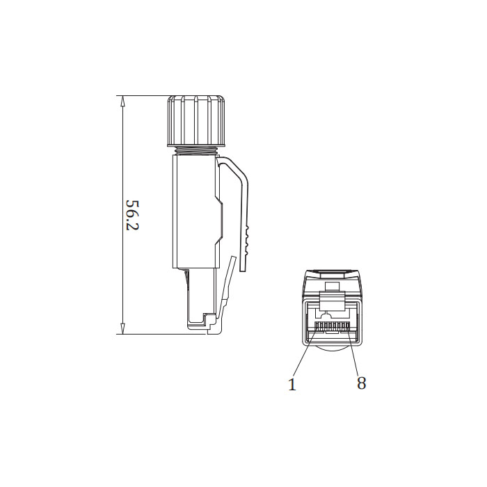 RJ45、直型公頭、絕緣層刺破連接技術、0CF063