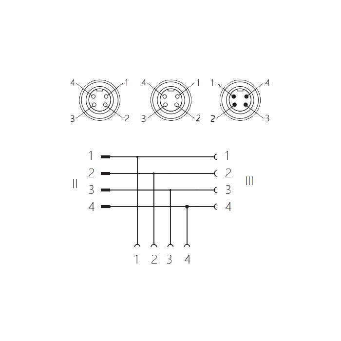  7/8" 4Pin 公頭/2x 7/8" 4Pin 母頭、T型三通、0PI444