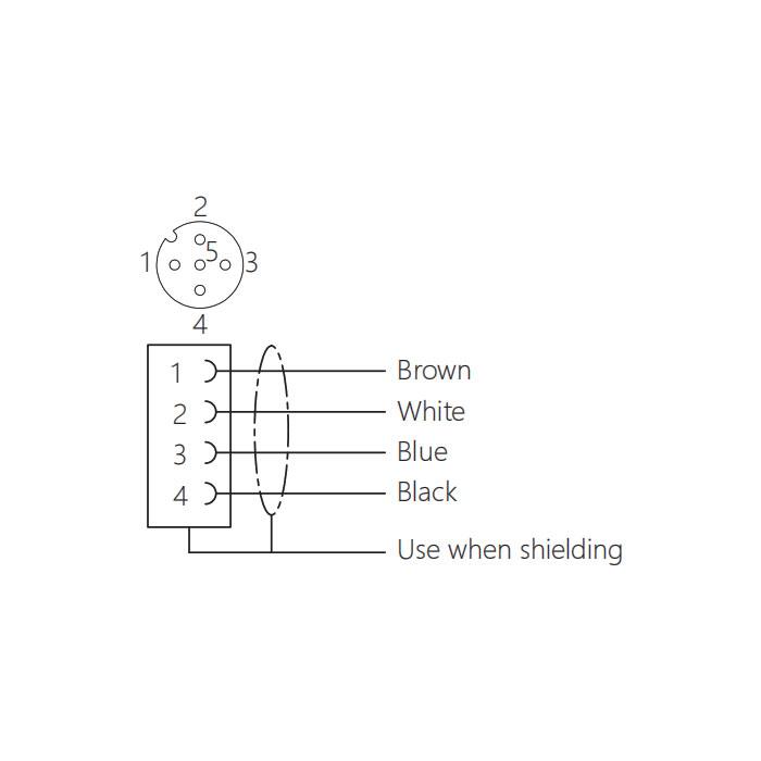 M12 4Pin、Female、Flanged connector、 Front board mount、Welding installation、64SA01H