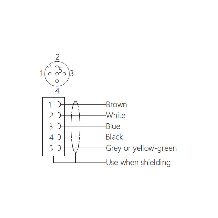 M12 5Pin、Female、Flanged connector、Board rear mount、Welding installation、64SB81H