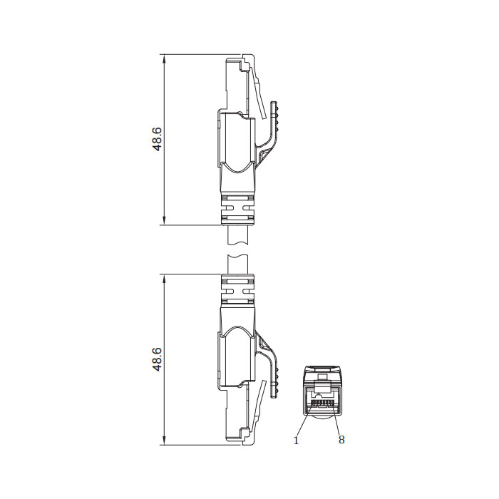 RJ45公頭直型轉(zhuǎn)RJ45公頭直型、雙端預鑄TPE柔性電纜、帶屏蔽、綠色護套、Ethernet Cat.6a 10Gbps、0C4481-XXX