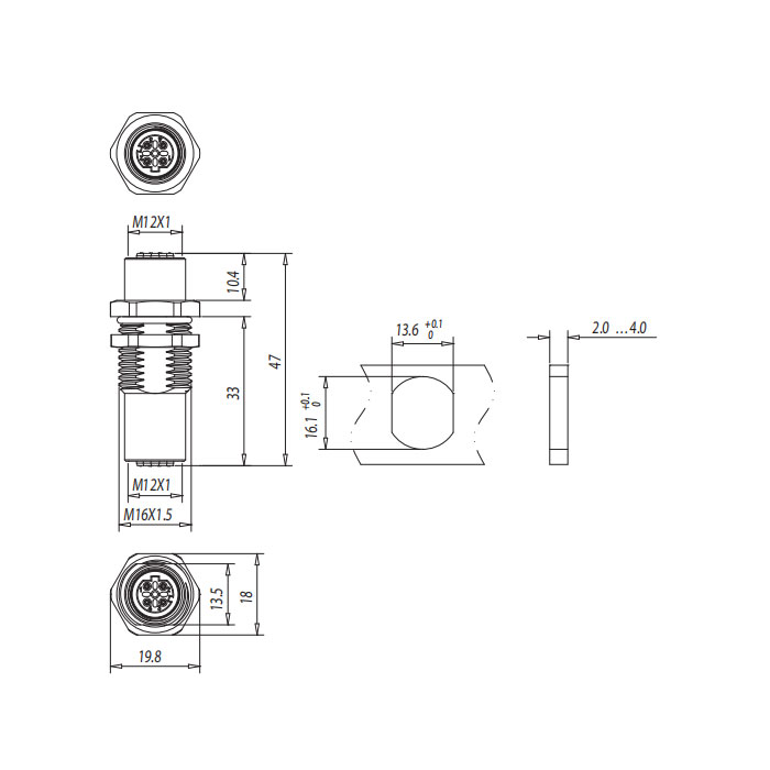 M12 4Pin D-coded、母頭直型轉(zhuǎn)母頭直型、0C4E41 