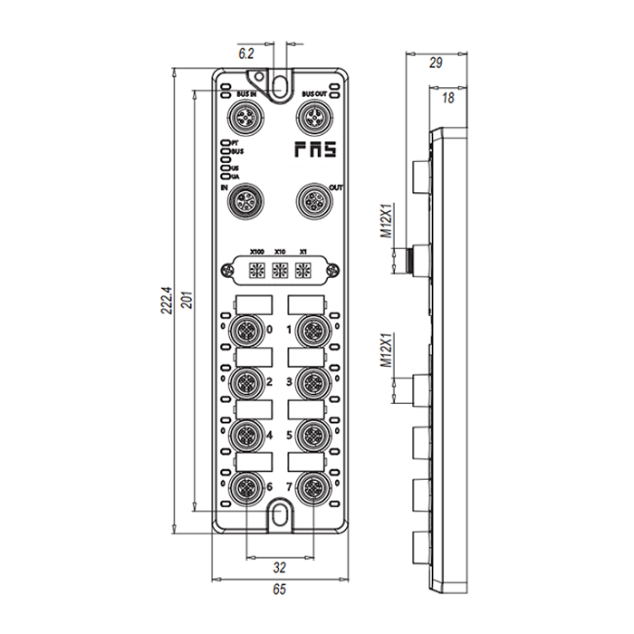 Profibus-DP protocol、M12 interface、16DI、PNP、Remote module、003C11