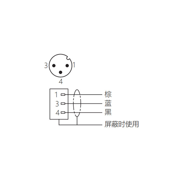 M12 3Pin、公頭直型、單端預(yù)鑄電纜、防焊渣PUR材質(zhì)、黃色護(hù)套、64T611-XXX