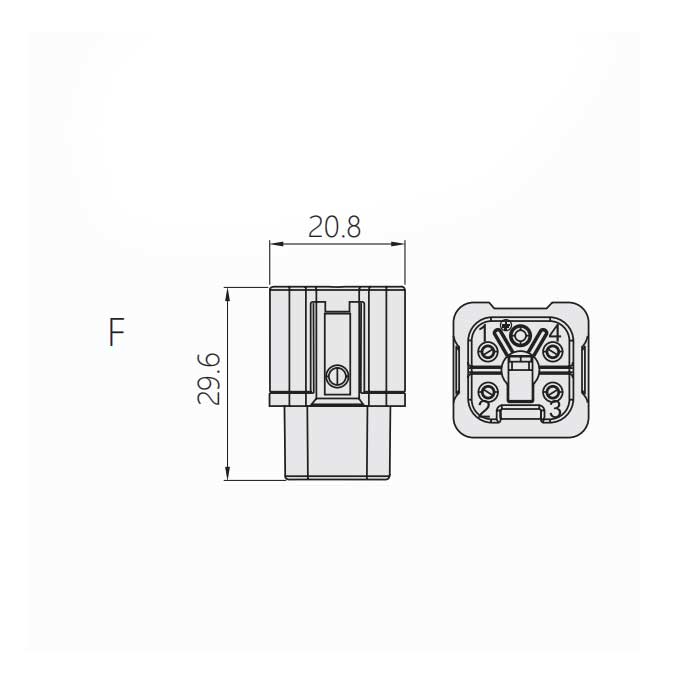 母芯件、螺釘壓接、適配H3A外殼、HA-004-F、09200042711