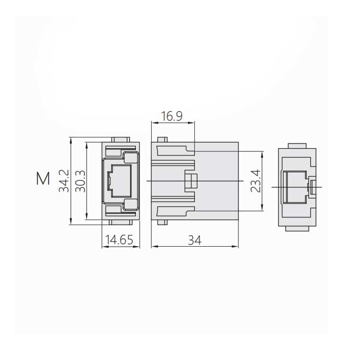 HM模塊、公接插、HM-RJ45-M、09140014632