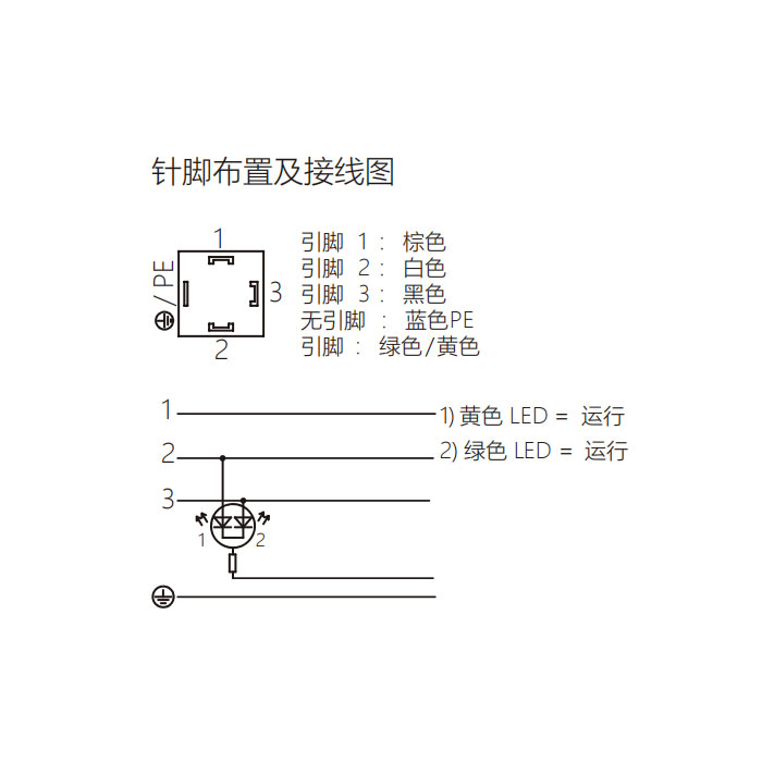 壓力開關(guān)插頭、4Pin、單端預(yù)鑄PVC非柔性電纜、灰色護(hù)套、6VA121-XXX 