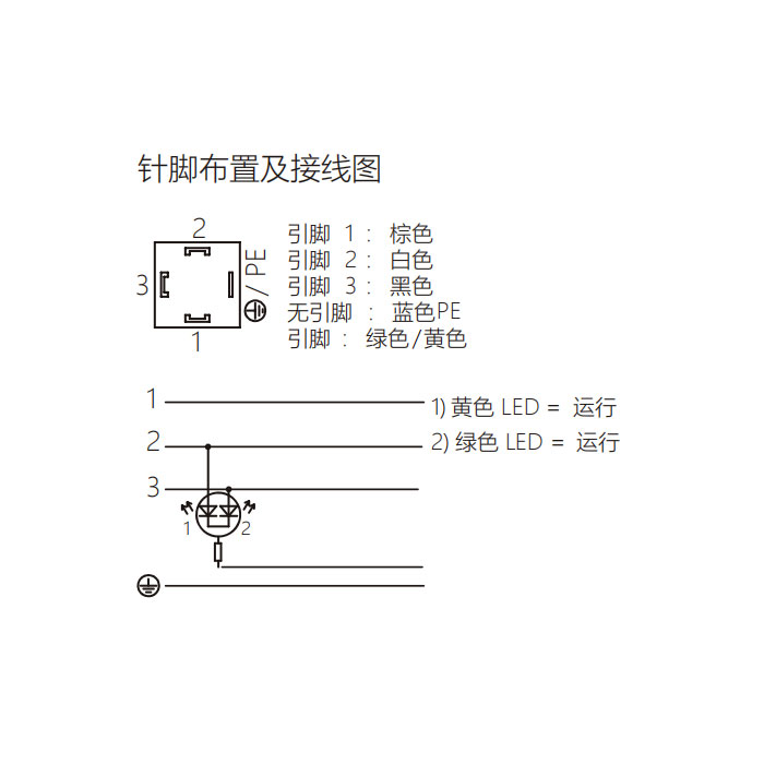 壓力開(kāi)關(guān)插頭、4Pin、單端預(yù)鑄PVC非柔性電纜、灰色護(hù)套、6VA101-XXX