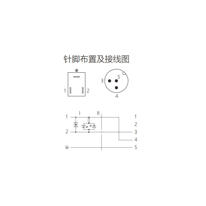 閥門插頭類型B，工業，11 mm，3Pin/M12公頭直型、雙端預鑄PUR柔性電纜、黑色護套、6VB141-XXX