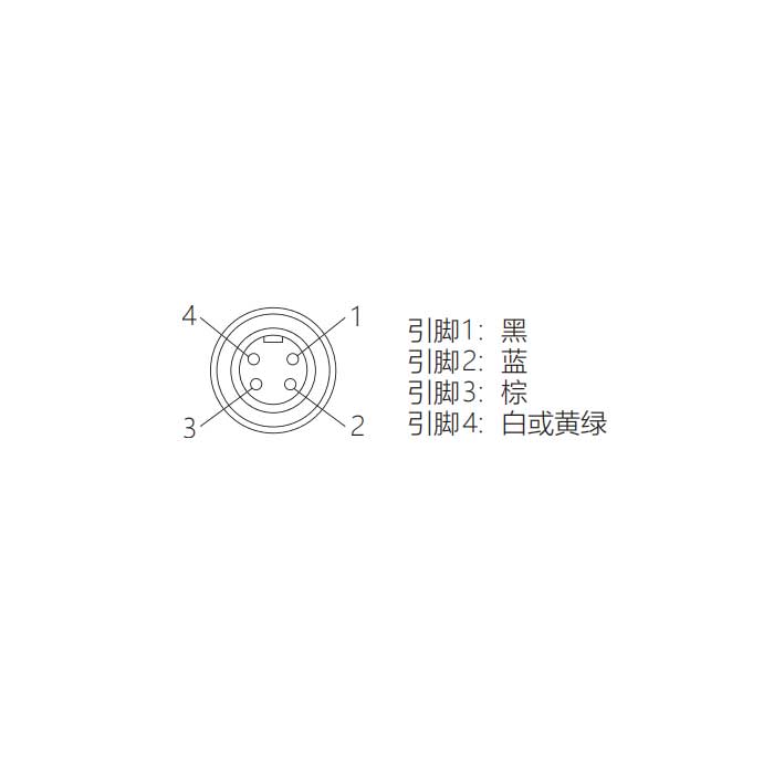 7/8”4Pin、母頭直型、法蘭插座、預(yù)鑄UL電子線、0PI941-XXX 